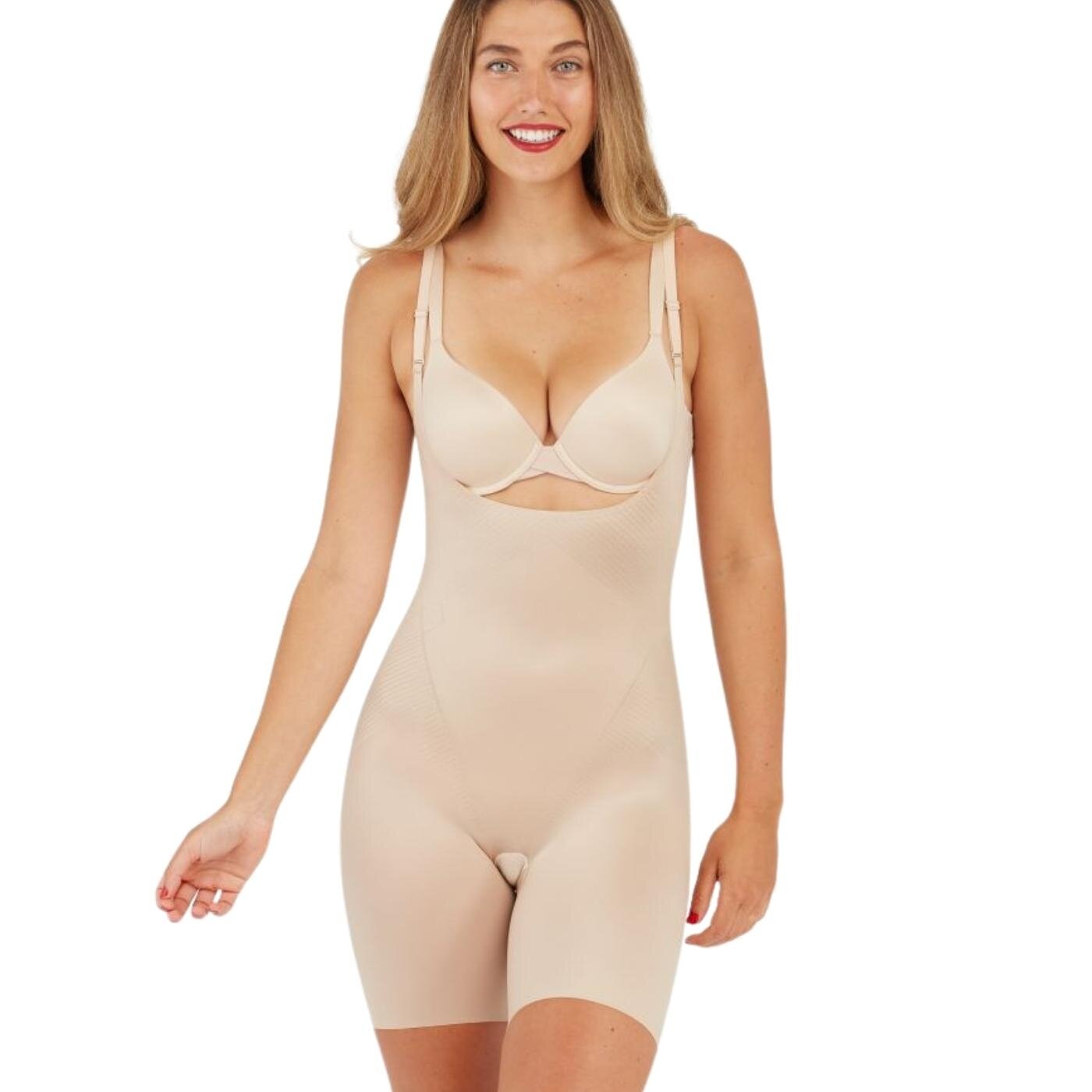SPANX Thinstincts™ 2.0 Open-Bust Mid-Thigh slimming bodysuite, Shaping  bodies, corsets, Models of shapewear, Shapewear & bodyshapers, Control  underwear, Underwear