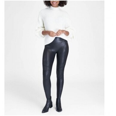 SPANX Quilted faux leather shaping leggings 3