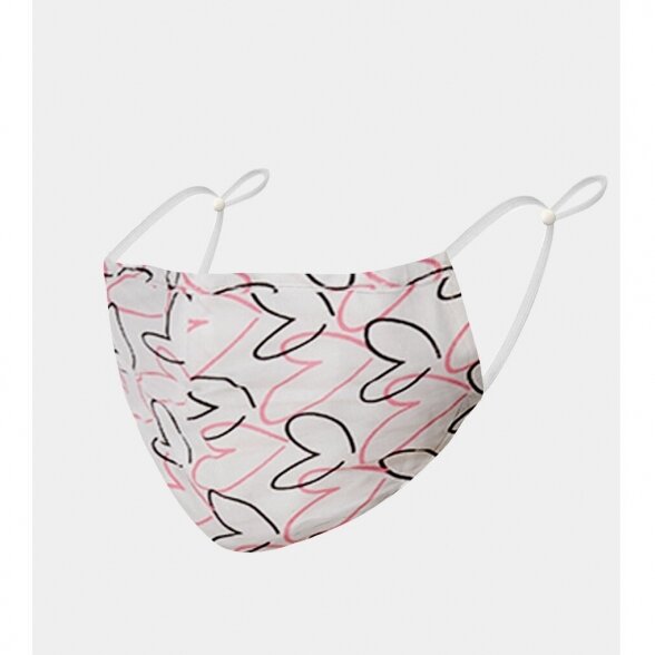 Face mask Hearts white 1