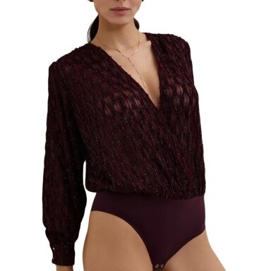 AUBADE Les Bodys by Aubade glaustinukė ilgomis rankovėmis Supreme Burgundy AUBADE Les Bodys by Aubade glaustinukė ilgomis rankovėmis Supreme Burgundy