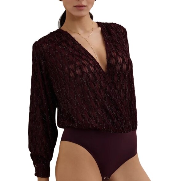 AUBADE Les Bodys by Aubade glaustinukė ilgomis rankovėmis Supreme Burgundy