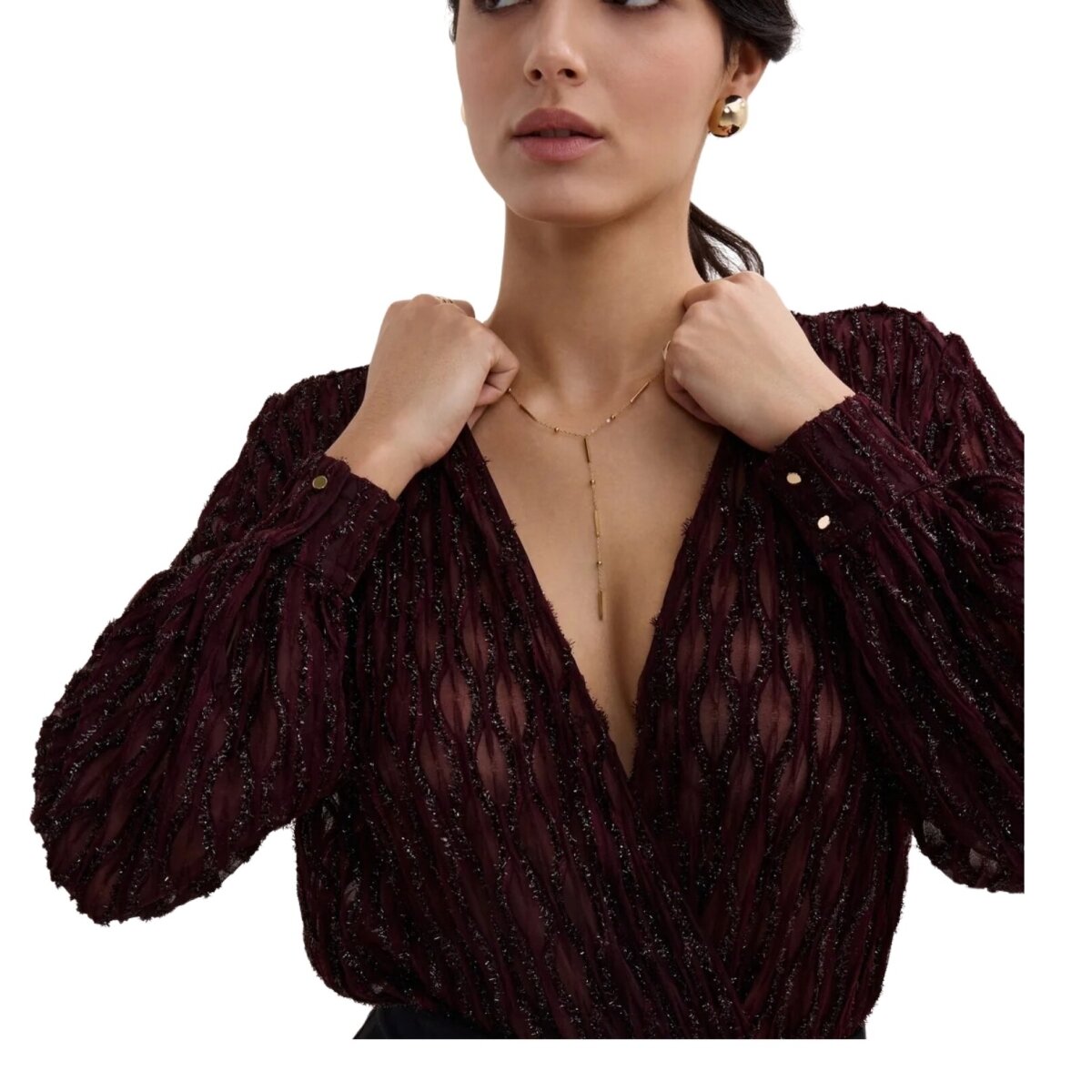 AUBADE Les Bodys by Aubade glaustinukė ilgomis rankovėmis Supreme Burgundy 2 AUBADE Les Bodys by Aubade glaustinukė ilgomis rankovėmis Supreme Burgundy 2