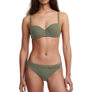 Chantelle Emblem Khaki Green maudymosi kostiumėlio liemenėlė su pakietinimu