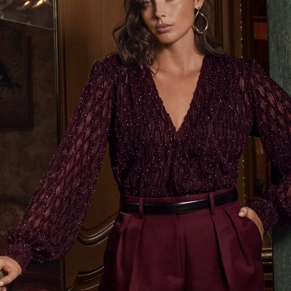AUBADE Les Bodys by Aubade glaustinukė ilgomis rankovėmis Supreme Burgundy 4