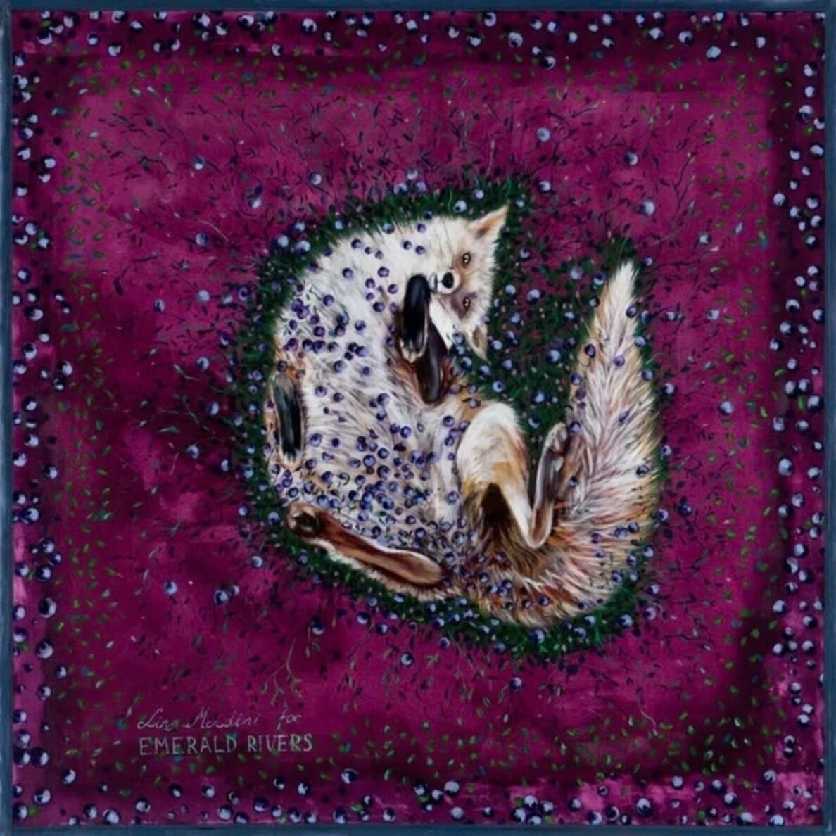 EMERALD RIVERS didelė šilko skara Butterflies Within Deep Berry Burgundy 100 × 100 cm EMERALD RIVERS didelė šilko skara Butterflies Within Deep Berry Burgundy 100 × 100 cm