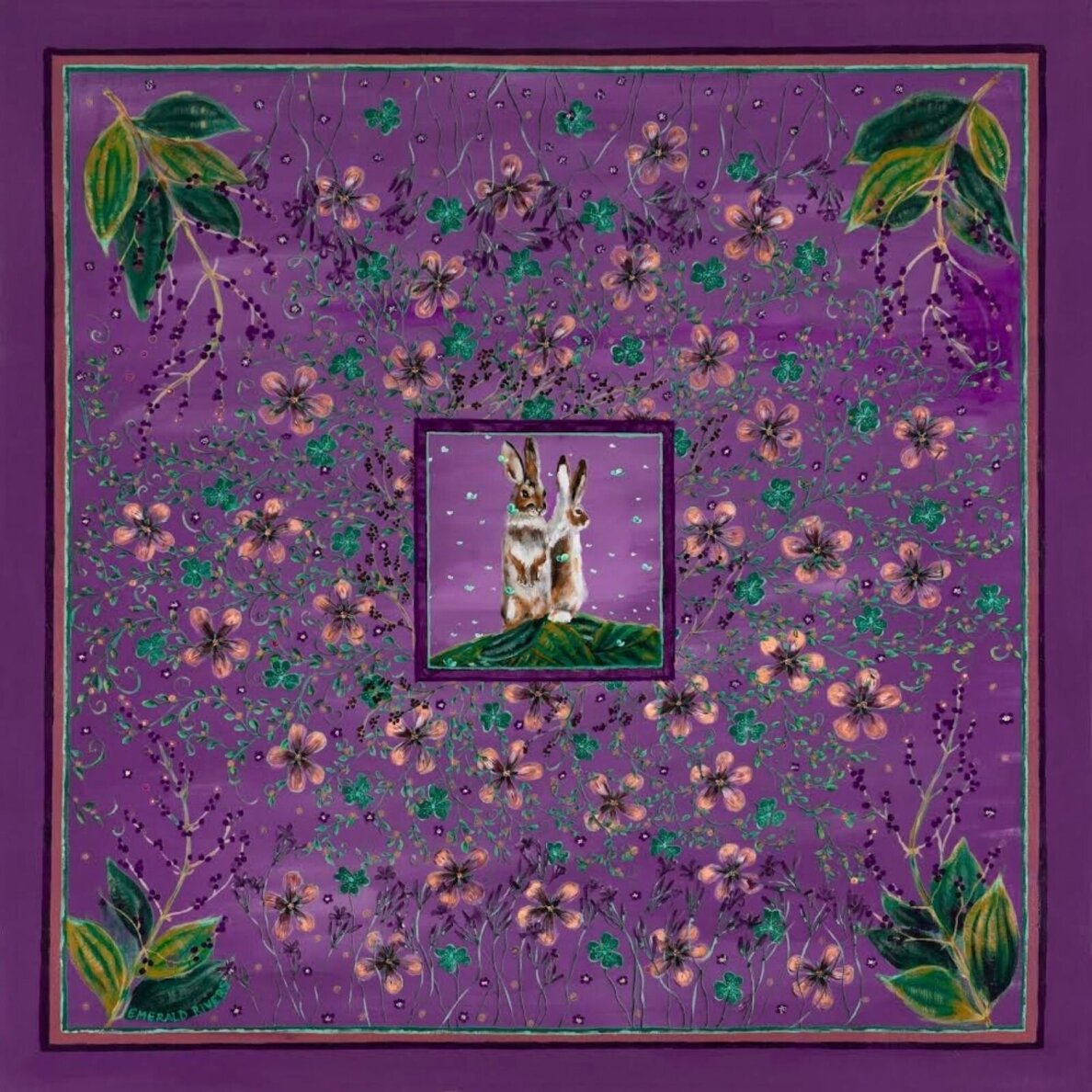 EMERALD RIVERS maža šilko skarelė Better Together Royal Amethyst 53 × 53 cm EMERALD RIVERS maža šilko skarelė Better Together Royal Amethyst 53 × 53 cm