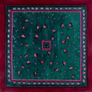 EMERALD RIVERS didelė šilko skara Love You Forever Emerald & Burgundy 100 × 100 cm EMERALD RIVERS didelė šilko skara Love You Forever Emerald & Burgundy 100 × 100 cm