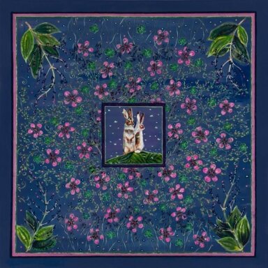 EMERALD RIVERS maža šilko skarelė Better Together Midnight Blue Blossom 53 × 53 cm EMERALD RIVERS maža šilko skarelė Better Together Midnight Blue Blossom 53 × 53 cm
