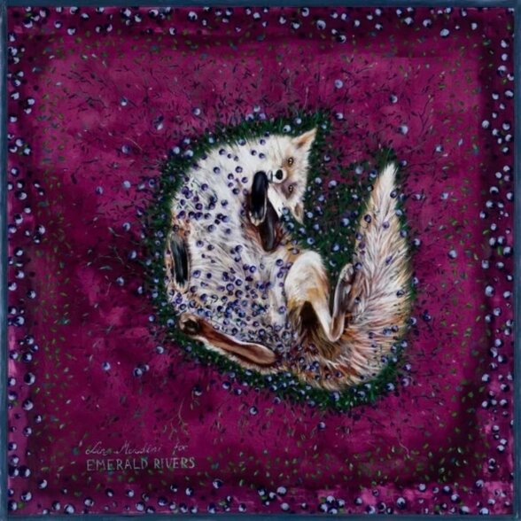 EMERALD RIVERS didelė šilko skara Butterflies Within Deep Berry Burgundy 100 × 100 cm EMERALD RIVERS didelė šilko skara Butterflies Within Deep Berry Burgundy 100 × 100 cm