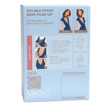 MAGIC Double Sticky Demi Push-up įdėklai liemenėlei MAGIC Double Sticky Demi Push-up įdėklai liemenėlei