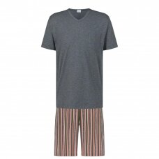 MEY Melange Striped men's pajamas with shorts