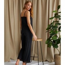 PRETTY YOU Bamboo Lace Cami Cropped Trouser Raven pidžaama