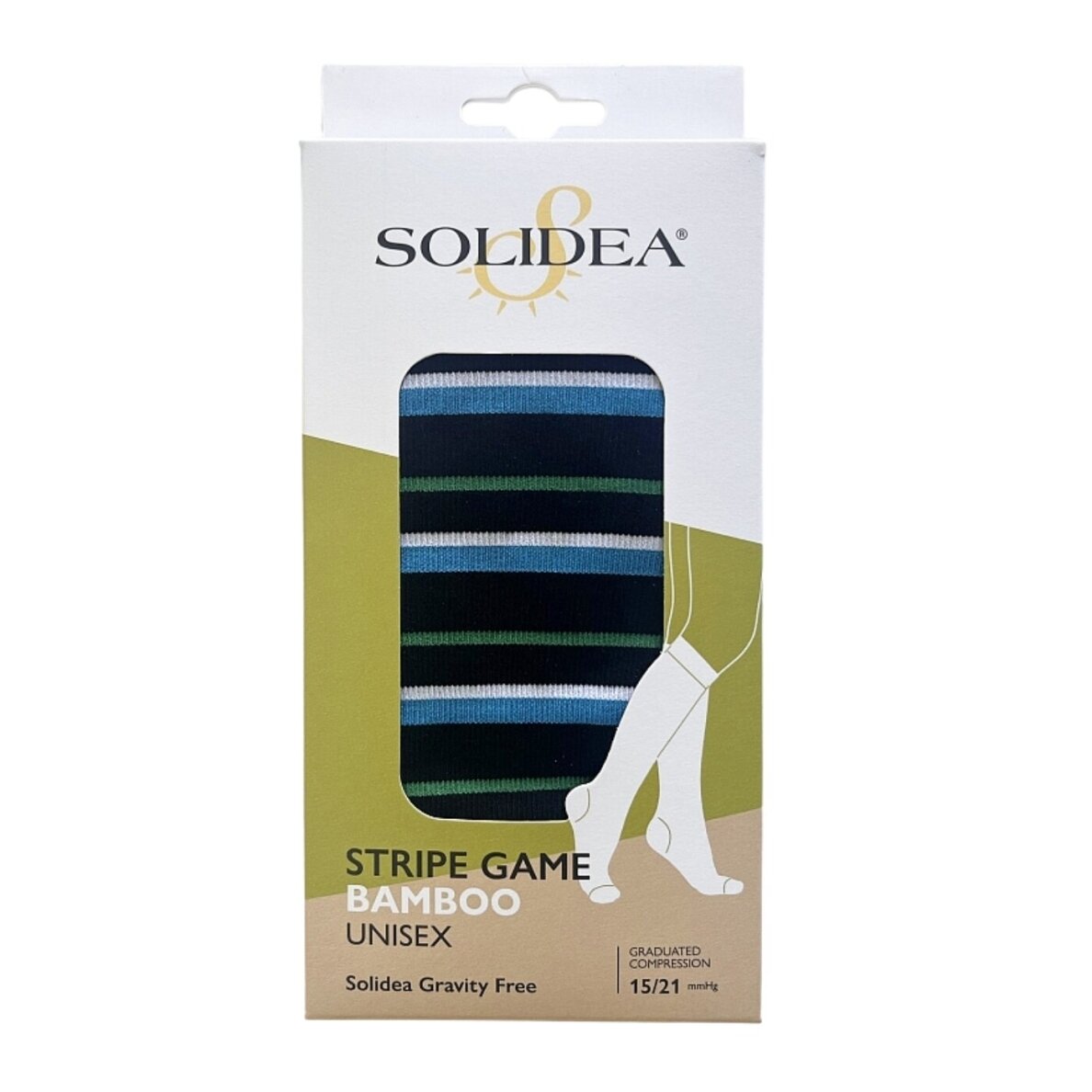 SOLIDEA Bamboo Stripe Game Horizon kompresinės kojinės iki kelių 3 SOLIDEA Bamboo Stripe Game Horizon kompresinės kojinės iki kelių 3