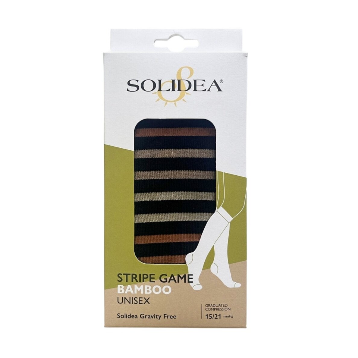 SOLIDEA Bamboo Stripe Game Perseo kompresinės kojinės iki kelių 3