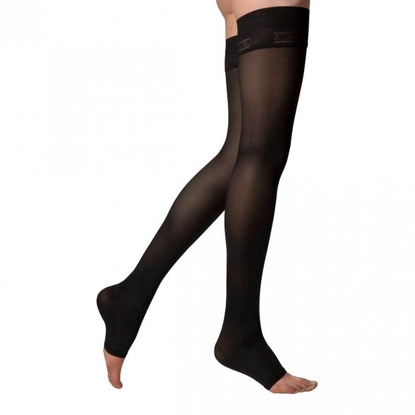 SOLIDEA Marilyn Ccl.2 Plus open toe compression thigh highs 1