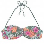 Venice Beach Summer  swim bikini top Olive Flower